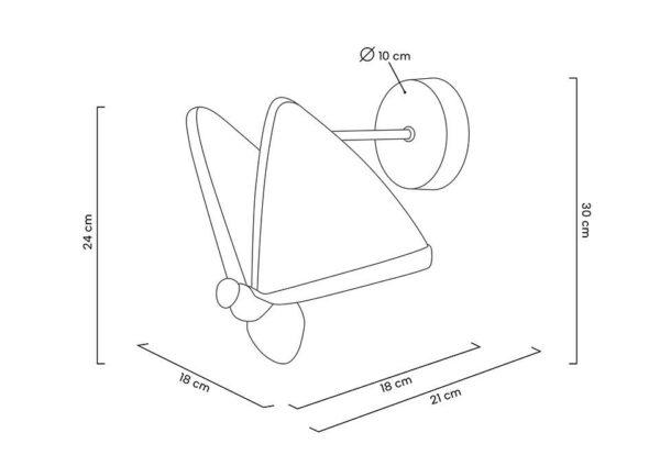 Zidna svjetiljka Butterfly Gold M 4