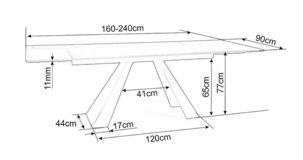 Blagovaonski stol Petal 160 Sabbia 5